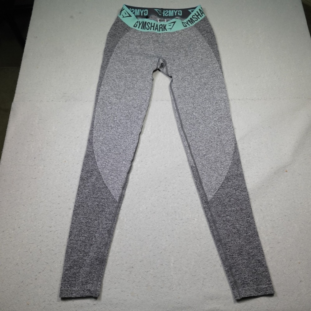 Gymshark Flex Leggings Womens Medium Charcoal Marl Dusky Teal Wicking New W Tags